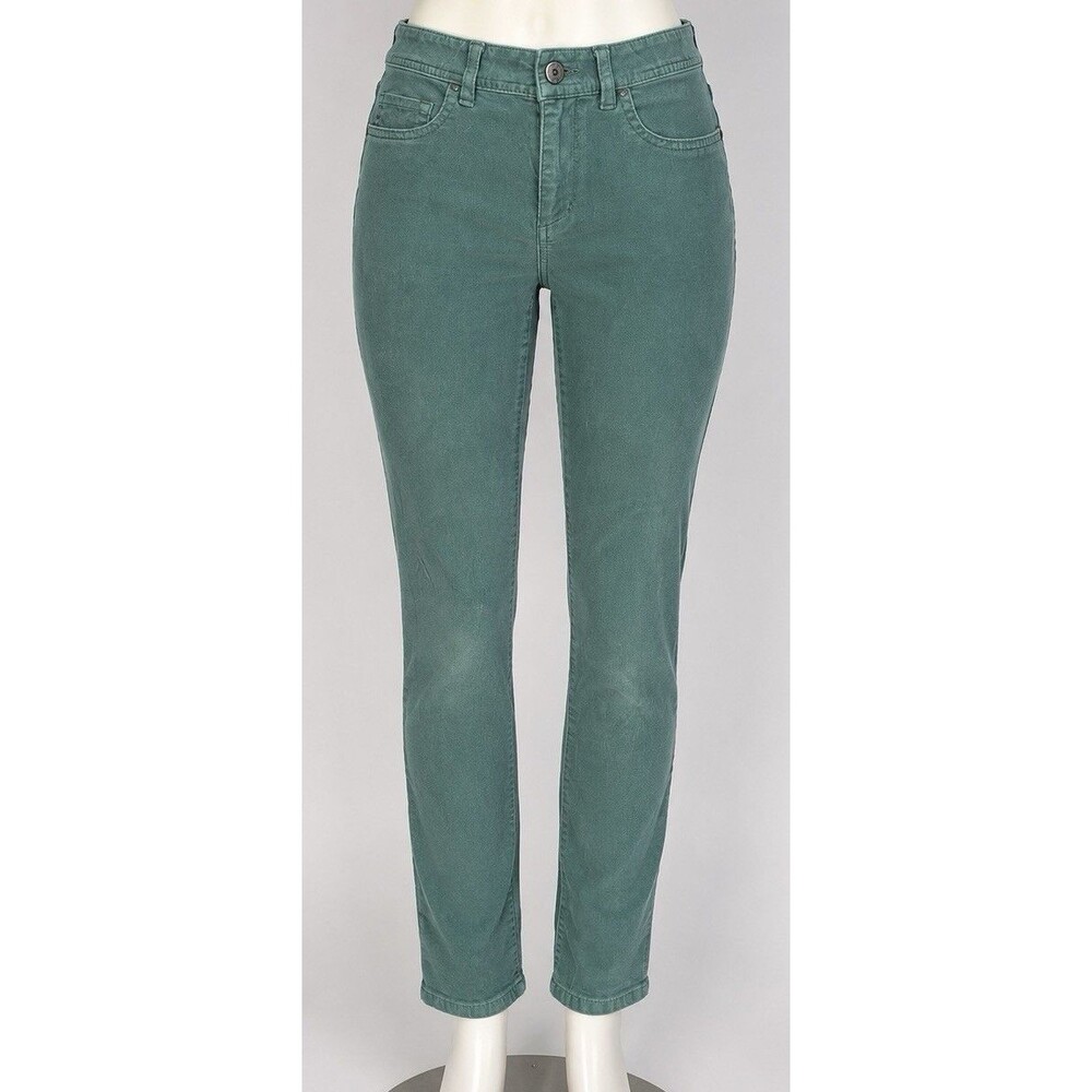 Pilcro Serif Teal Green Corduroy Slim Ankle Pants Women’s Size 27 Stretch